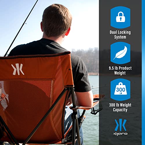 Kijaro Dual Lock Camping Chair - Victoria Desert Orange, Portable & Heavy Duty