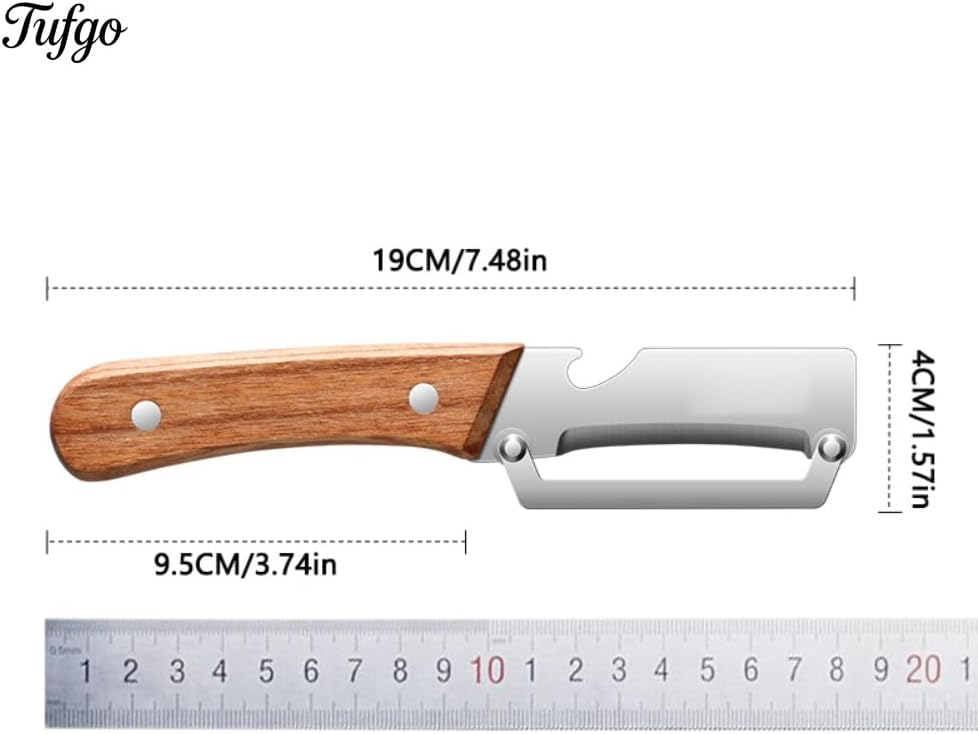Skiennix 2-in-1 Vegetable Peeler - Multi-Functional Kitchen Tool with Wooden Handle & Stainless Steel Blade - Ideal for Potatoes, Fruits, and More