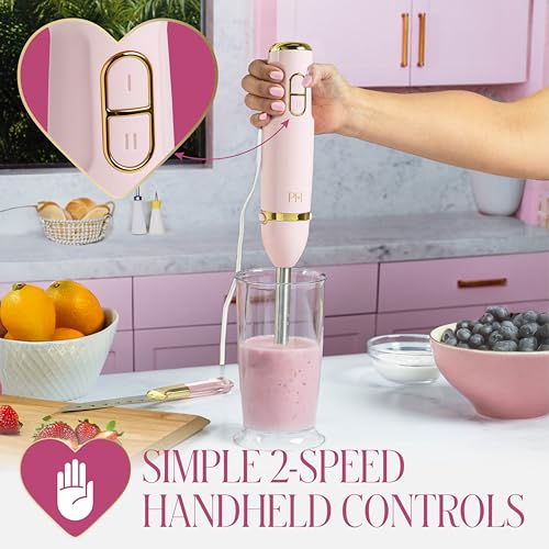 Pink 3-in-1 Hand Blender Set with Attachments - 400W, 5-Piece
