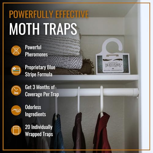 White Dr. Killigan's Clothing Moth Traps with Pheromones - Pack of 20