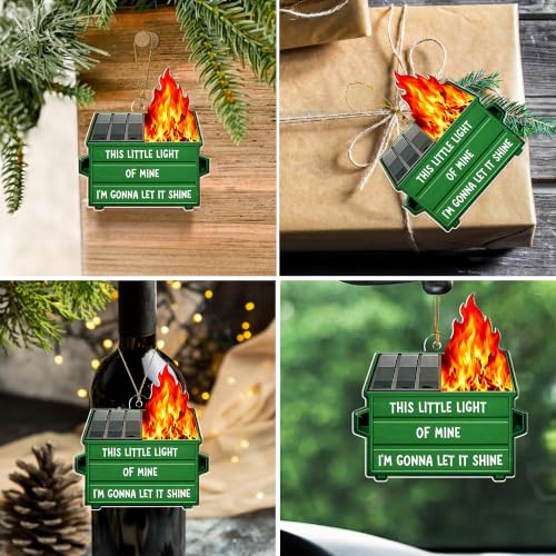 WITTSPOT Dumpster Fire 01 Christmas Ornament - Funny Office Gag Gift