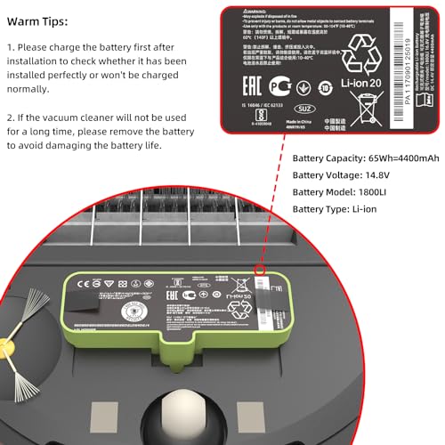iRobot Roomba Battery Replacement 14.4V 5200mAh Li-ion for 600 800 900 Series