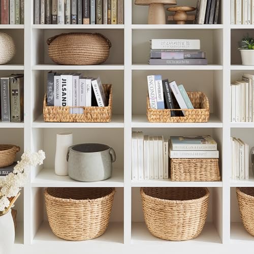 StorageWorks Hyacinth Pantry Baskets 2-Pack Natural Water Hyacinth, 15¾"L x 11"W x 7½"H & 14¼"L x 9¾"W x 6¾"H