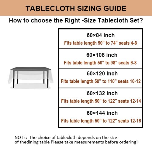 Talasily 100% Linen Tablecloth 60x144 White Stone-Washed Rectangular