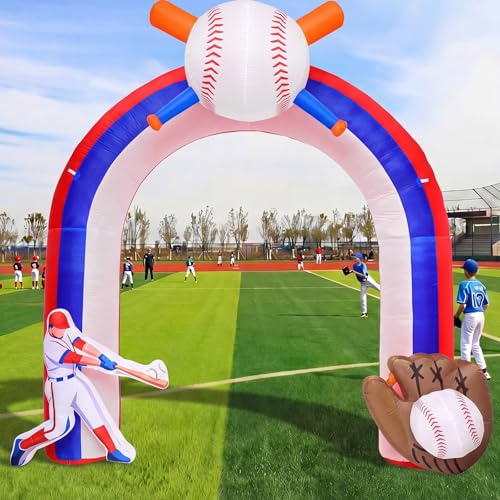 Shappy 9 ft Inflatable Baseball Arch with LED Lights for Party & Game Day Decor