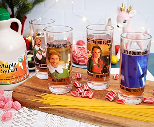 Elf 10oz Tumbler Glass Set (4) – Officially Licensed Holiday Beverage Cups