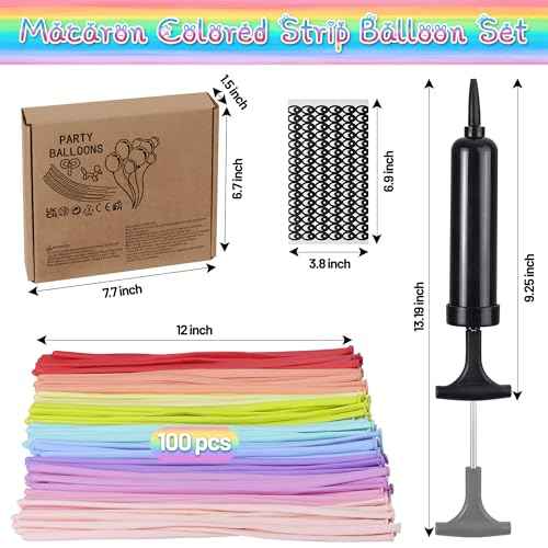 DIY Balloon Animal Kit with Pump, Premium Latex Twisting Long Balloons to Make Animals for Party Boys Girls Christmas Birthday Gifts Clowns Wedding Decor 100Pcs