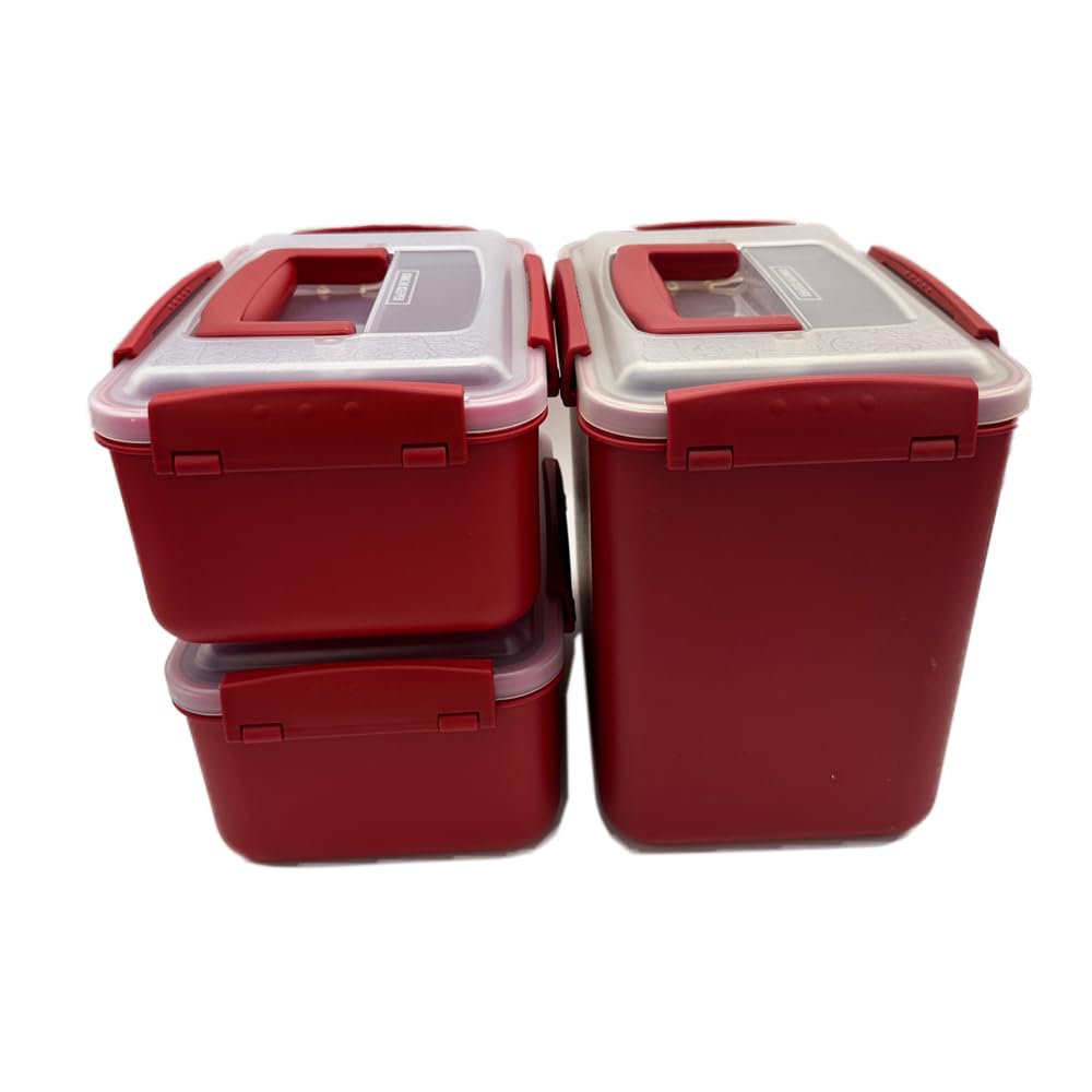 7L-1, 3.2L-2, Airtight Kimchi Container with Handle, Multi-Purpose Food Storage Box,Translucent lid container,Kimchi Fermentation container, fruit-pickle container Compatible with All Refrigerator