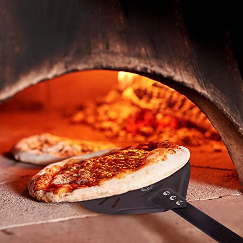Pizza Turning Peel Set with 9-Inch Perforated & Rectangular Pizzas Poke Kit with Long Handles