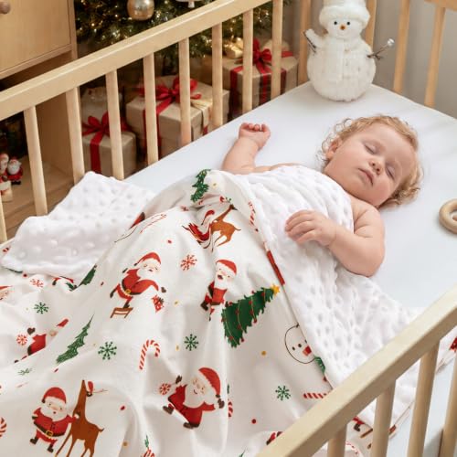 David's Kids Micro Fleece Minky Baby Blanket 30x40 Inches Christmas Edition