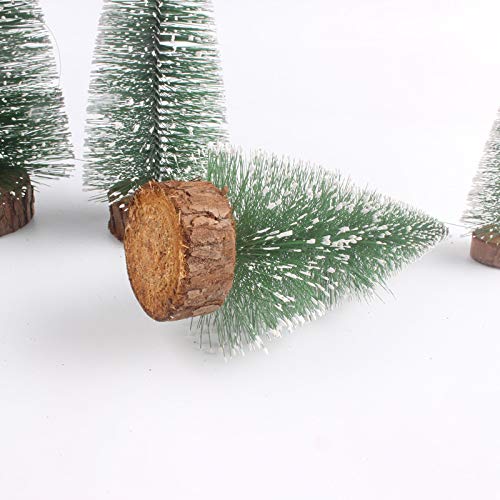 Mini Wooden Christmas Trees Set - Snow-Tipped Holiday Decor for Tabletop & Centerpieces