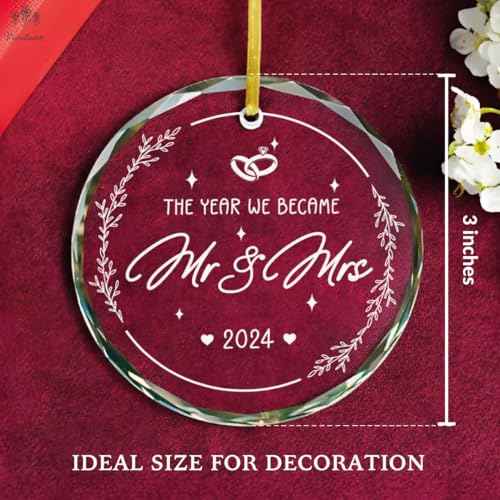 Wedding Gifts for Couple, Mr and Mrs Ornament 2024, Our First Christmas Married Ornament 2024, First Christmas Married Ornaments, 1st Christmas As Mr and Mrs, Newlywed Gifts for Couples 2024