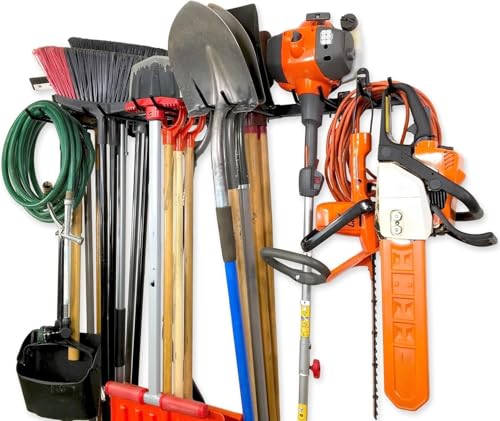 Garage Tool Storage Rack Wall Mount for Garden Tools & Heavy Equipment - Tool Rack Variation