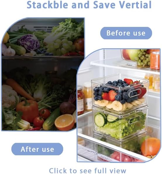 Skiennix Transparent PET Fruit Draining Colander - Versatile Food Storage Box | 2 Square Containers