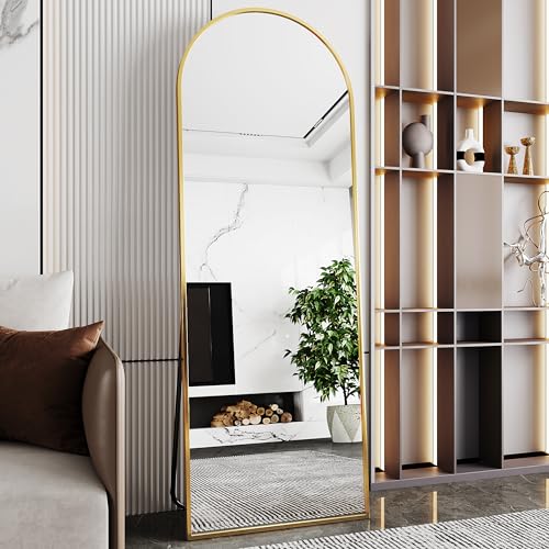 AUYHM Gold Arch Full Length Mirror 71x26 Inches Standing Wall Mirror for Bedroom