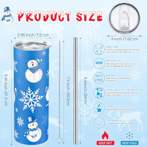 Sliner Christmas 6-Pack 20oz Insulated Stainless Steel Travel Tumblers Winter