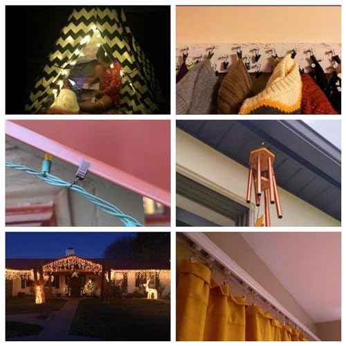 baotongle 24pcs Small Curtain Clips Stainless Steel Hooks for Hanging Clip Photo Clips Awning Lights Curtain Clips for Camp Tent Light Photo Art Indoor Outdoor Halloween Christmas(Black, 24)