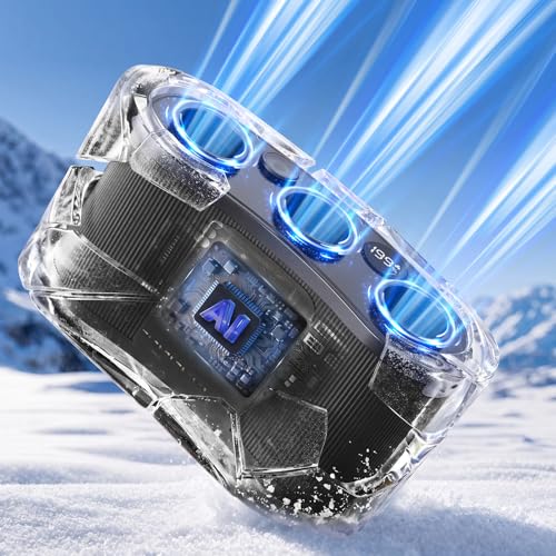 Portable Waist Fan with 25000mAh Battery & 199 Speeds, Black - Hands-Free Cooling