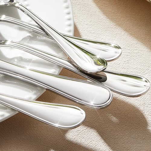 12-Piece Dinner Fork Set - 8-Inch Teardrop Stainless Steel Cutlery - Variation of THIS listing