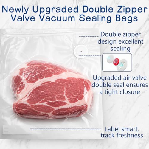 Large Vacuum Sealer Bags 12x13 in - 30 Pack BPA-Free Reusable Food Storage with 2 Bonus Clips - Compatible with Chef Preserve