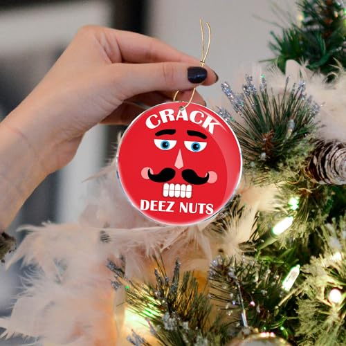 Crack Deez Nuts Funny Christmas Ornament Nutcracker Humor Pun -