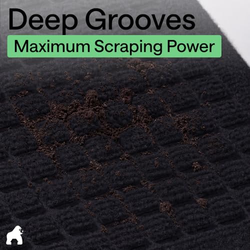 Gorilla Grip HydroAbsorb Door Mat - Black, 35x23 Inches, Indoor Outdoor