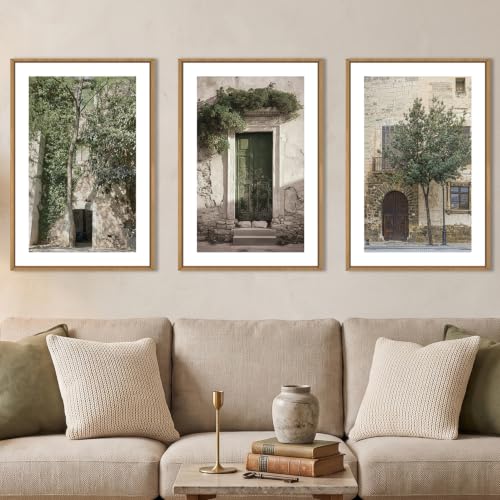 Vintage Italy City Landscape Wall Art Set - 16x24 Inches, Framed Canvas