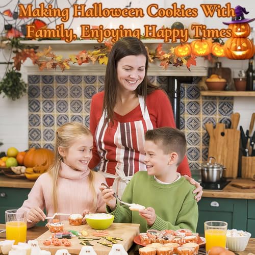 Crastilior 12-Piece Halloween Cookie Cutter Set Stainless Steel Pumpkin Bat Ghost Cat