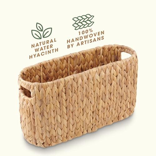 Natural Hyacinth Toilet Paper Storage Basket - Holds 8 Rolls, Coastal Bathroom Decor
