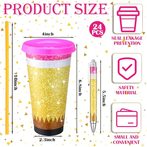 Multicolor 48 Pcs Teacher Appreciation Gift Set with Plastic Pencil Cups - Classic Design