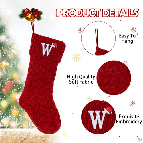 Initial Christmas Stockings,Monogram Letter Stocking Knit Family