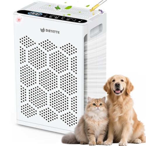 DAYETTE White Large Room Air Purifier with HEPA 14 Filter & Aromatherapy