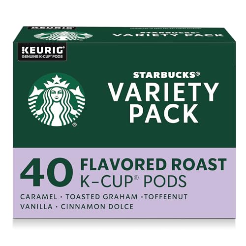 Starbucks Flavored Coffee Pods Variety Pack for Keurig - 40 Count