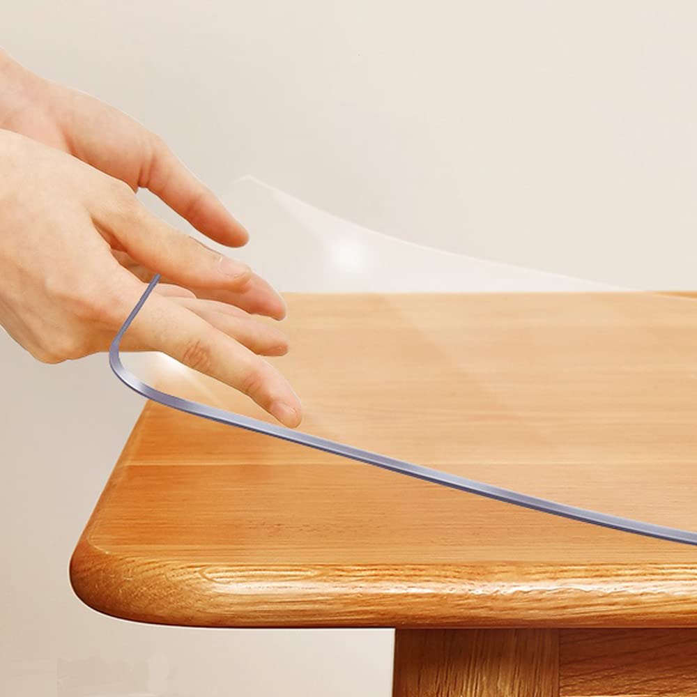 SPLENDEFUL PVC Clear Table Protector - Multisize Thick Transparent Plastic Desk Cover, Rectangular Night Stand, Office & Computer Desk, Sofa Child Table, Small Desk Protector 12x24 in.