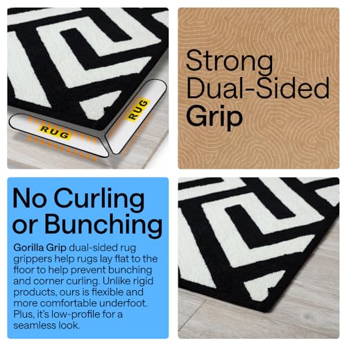 Rectangular Gorilla Grip Extra Long Rug Grippers - 24 Pack for Hardwood Floors