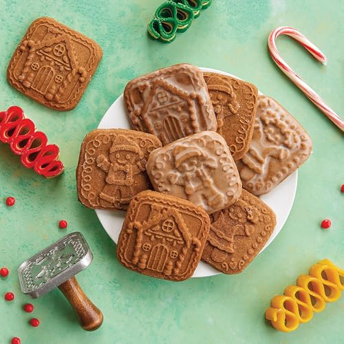 Nordic Ware Gingerbread Cookie Stamps Set of 3 - Cast Aluminum Holiday Cookie Press
