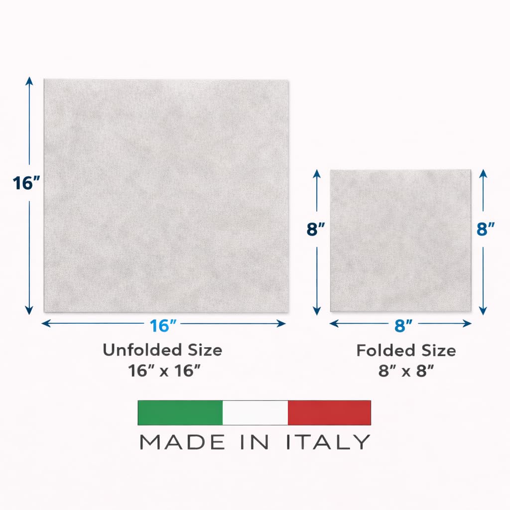 Made in Italy Luxury Airlaid Linen-Feel Disposable Napkins – Soft, Absorbent, Cloth-Like Dinner Napkins in an Elegant Pearl Suede-Like Design for Parties, Weddings & Upscale Events
