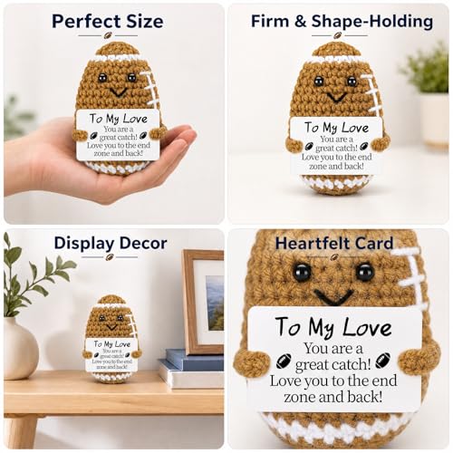 To My Love Football Stuffed Animal - Handmade Romantic Plush Gift for Boyfriend