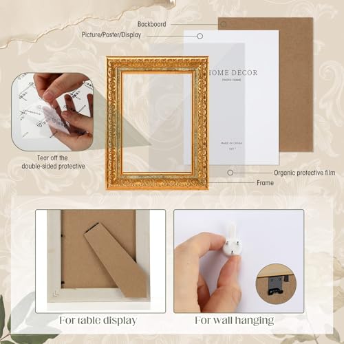 Kathfly 15 Pack Vintage Picture Frames for Wall, Tabletop Display