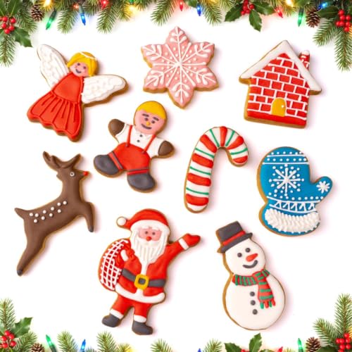 Bobipro Christmas Cookie Cutters Set - 10 Pcs Stainless Steel Shapes