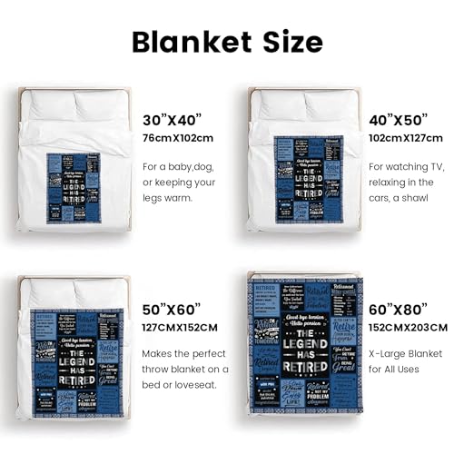 HJKGYHBJ Retirement Gifts for Men 2025, Retirement Blanket Gifts for Men, Best Retirement Gifts Ideas, Coworker Leaving Gift Retired Throw Blankets 50"X60"