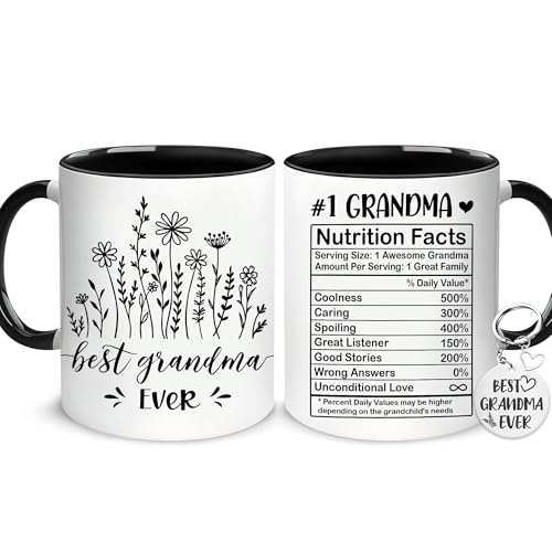 Grandma Best Ever Mug 11oz — Hyturtle Grandma Gift Set with Keychain