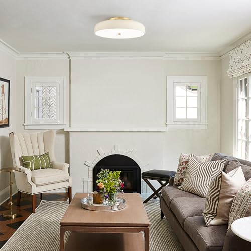 15.74 Inch Dimmable LED Ceiling Light Fixture, Cream White, 5 CCT, Modern Design