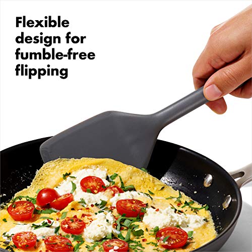 OXO Good Grips Silicone Utensil Set - 3-Piece Cooking Spoon, Turner, Ladle