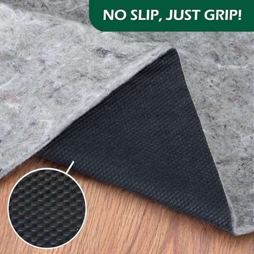 GATORGRIP Non-Slip Rug Pad - 8x10 Feet, 0.25 Inch Felt Cushion with Rubber Backing - Rectangular