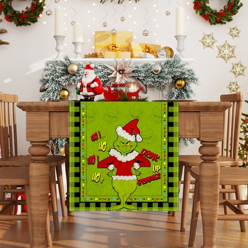 Farmnall 13" x 120" Christmas Table Runner - 100% Polyester, Seasonal Holiday Decor