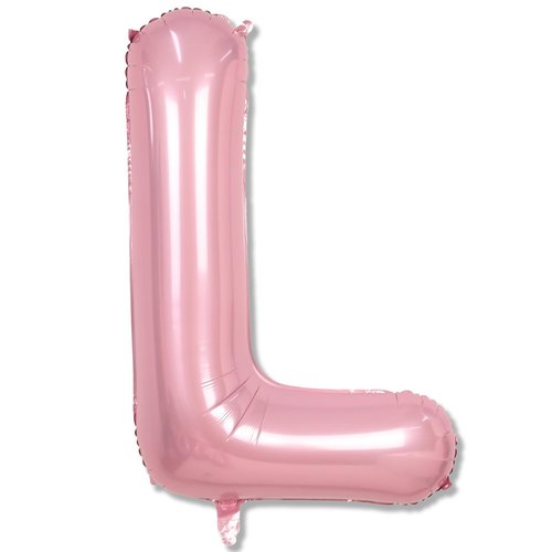 40 Inch Giant Pastel Pink Letter Balloon, Alphabet L Foil Balloons Light Pink, Self Inflating Balloon Pearl Pink Letter L, Mylar Letter Customize Balloons for Women Birthday Party Decoration Supplies