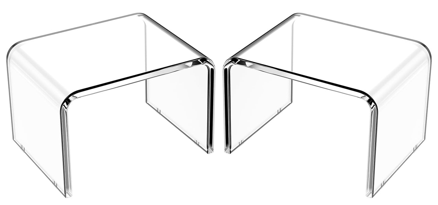 Step Stools for Kids, Acrylic Stools, Step Stools for Adults, Small Step Stool, 12 Inches Acrylic Stool Bathroom, Clear Step Stool, Toilet Stools, Plant Stand, Foot Stool (Common（2 Pack）)