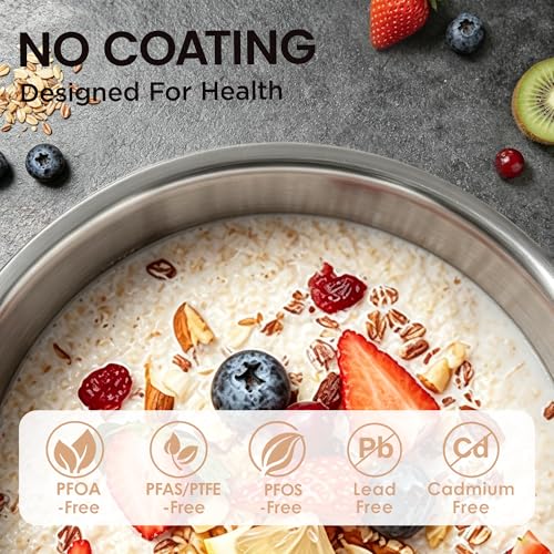 3 Quart Stainless Steel Sauce Pan with Lid - Tri-Ply Clad Cookware