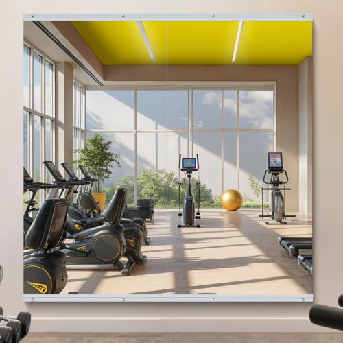 48x24 Inch Frameless Wall Mounted Gym Mirrors 2-Pack - Shatterproof Tempered Glass